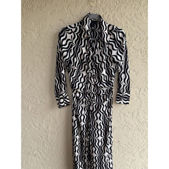River Island London Black Gold Statement Abstract Art Women Sz 12 Jumpsuit Funky